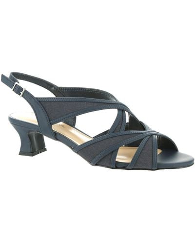 Easy Street Tristen Faux Leather Strappy Slingback Sandals - Blue