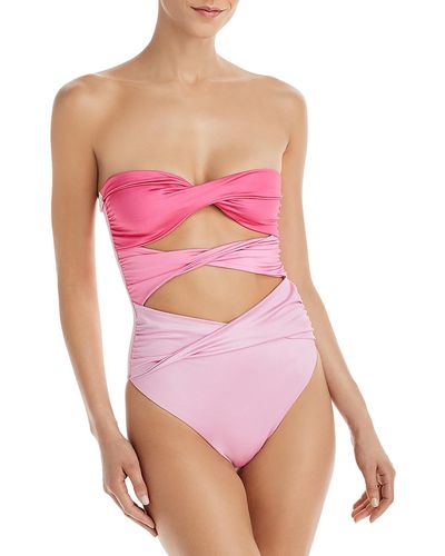 Baobab Ola Metallic Strapless One-piece Swimsuit - Pink