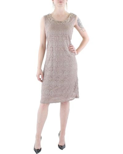 R & M Richards Lace Embellished Cocktail And Party Dress - Pink