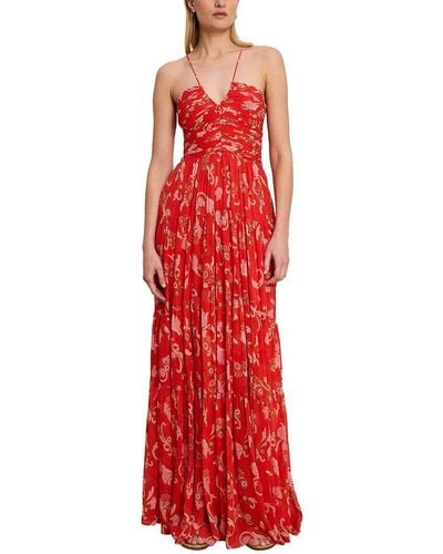 A.L.C. Annalise Silk Maxi Dress - Red
