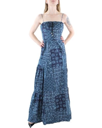 Lauren by Ralph Lauren Woven Printed Maxi Dress - Blue