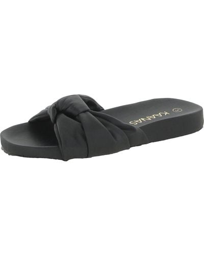 Kaanas Slip-on Bow Slide Sandals - Black