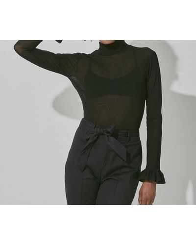 Cleobella Melanie Semi-sheer Mesh Bodysuit - Black