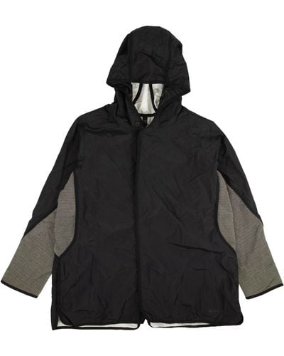 BYBORRE Hooded Hg5 Knit Sides Jacket - Black