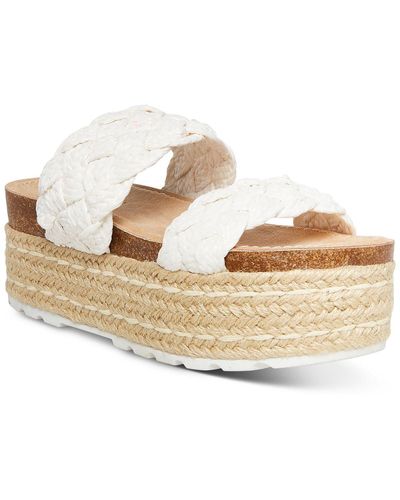 Madden Girl Pretty Slides Padded Insole Espadrilles - Natural
