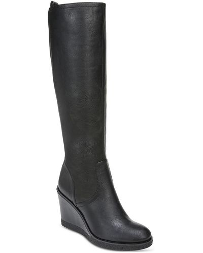 Zodiac iggy Faux Leather Pull On Wedge Boots - Black