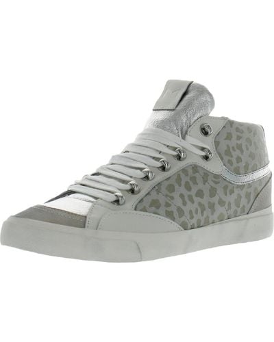 Marc Fisher Merin 3 Leather Lifestyle Casual And Fashion Sneakers - Gray