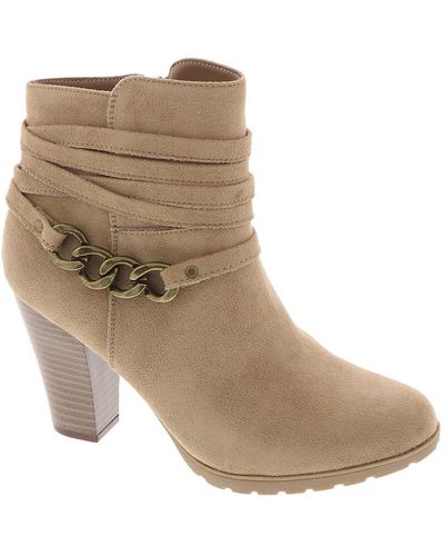 White Mountain Sammuel Pull On Faux Suede Booties - Brown