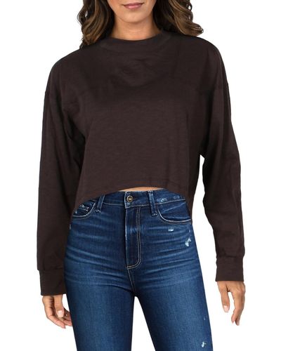 LNA Lukas Mock Neck Long Sleeves T-shirt - Black