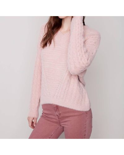 Charlie b Plush Knit Sweater - Pink