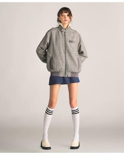 Members Only Anderson Glen Plaid Oversized Jacket - Gray