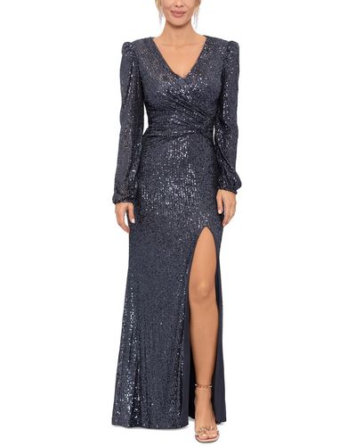 Xscape Sequined Maxi Evening Dress - Brown