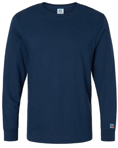 Russell Combed Ringspun Long Sleeve T-shirt - Blue
