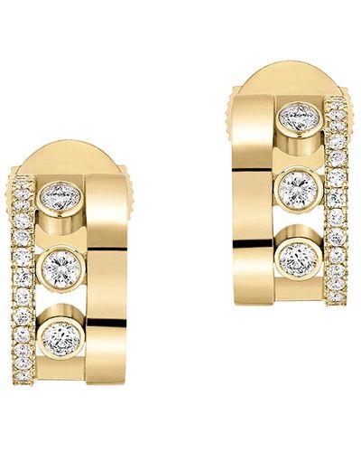 Messika 18k Gold Diamond Move Romane Mini Hoop Earrings - Metallic