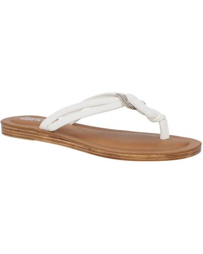 Bella Vita Zev Faux Leather Slip On Slide Sandals - White