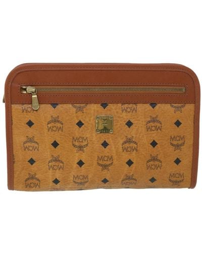 MCM Visetos Canvas Clutch Bag (pre-owned) - Brown