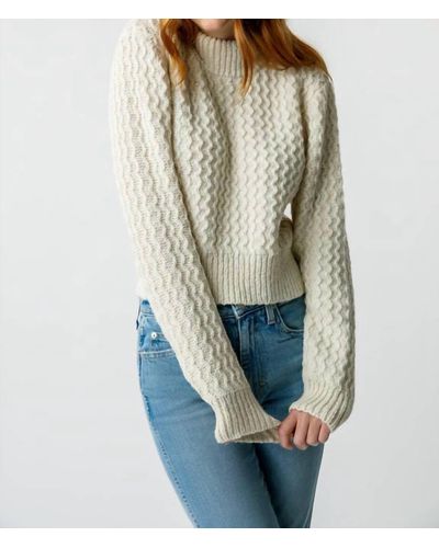 AMO Helen Crop Mock Sweater - Natural