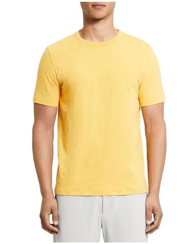 Theory Heron Cotton Crewneck T-shirt - Yellow