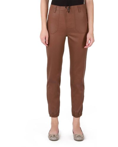 Dex Coated Jogger In Chocolate - Brown