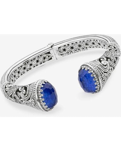 Konstantino Sterling Silver, Lapis Cuff Bracelet Bkj451-116-cut - Blue