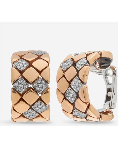 Piero Milano 18k Gold Diamond, Huggie Earrings - Metallic