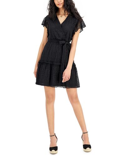 INC Lace Short Mini Dress - Black