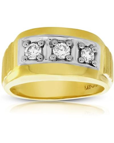 Vir Jewels 1/2 Cttw 3 Stone Diamond Engagement Ring 14k Yellow Gold Si Clarity - Metallic