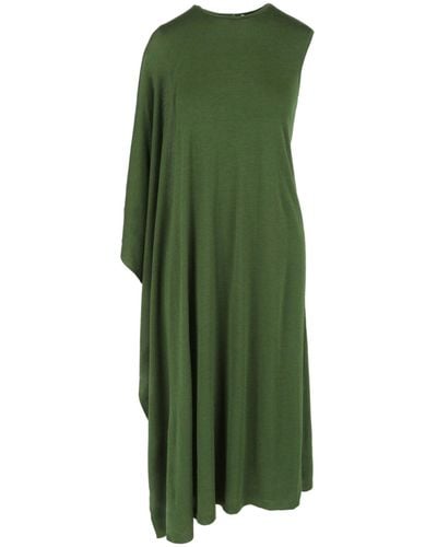 Ferragamo One Shoulder Midi Dress - Green
