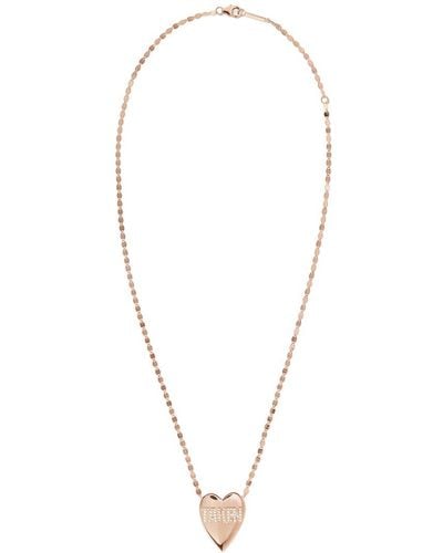 Lana Jewelry 14k Rose Gold 0.14 Ct. Tw. Diamond Taken Heart Necklace - White