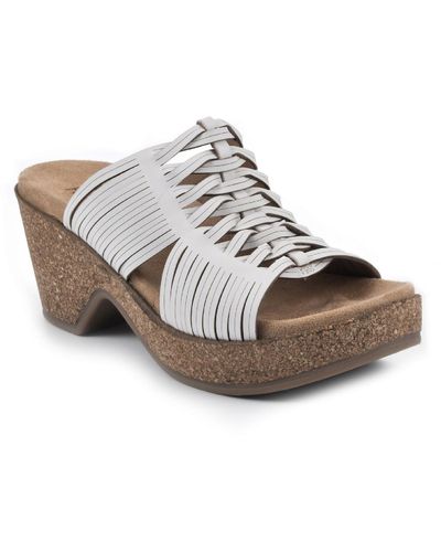 White Mountain Crete Faux Leather Cork Footbed Sandals - Multicolor