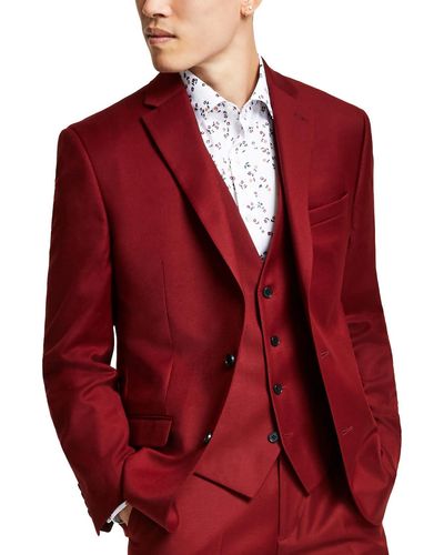 BarIII Slim Fit Business Suit Jacket - Red