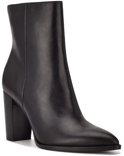 Nine West Try Me Leather Pointed-toe Ankle Boots - Black