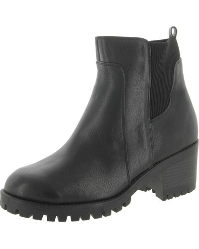 Bella Vita Connery Leather Block Heel Ankle Boots - Gray
