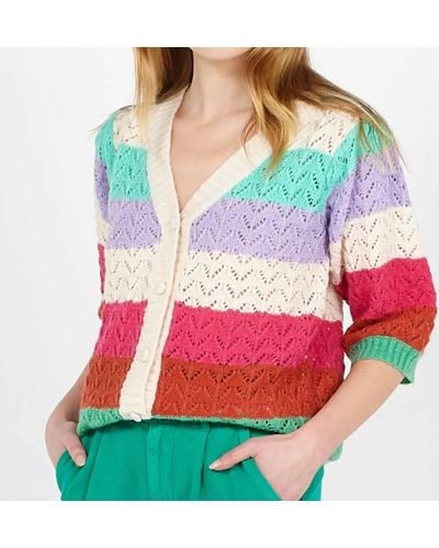 FRNCH Evelyne Knitted Cardigan - Red