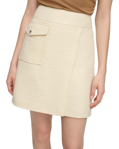 Calvin Klein Mini Faux-wrap Wrap Skirt - Natural