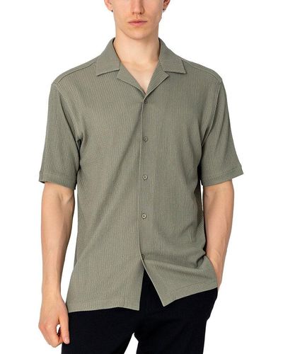 Ron Tomson Camp Collar Shirt - Green