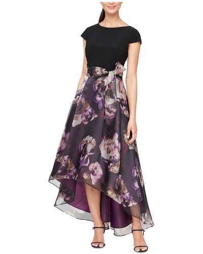 SLNY High Low Floral Maxi Dress - Purple