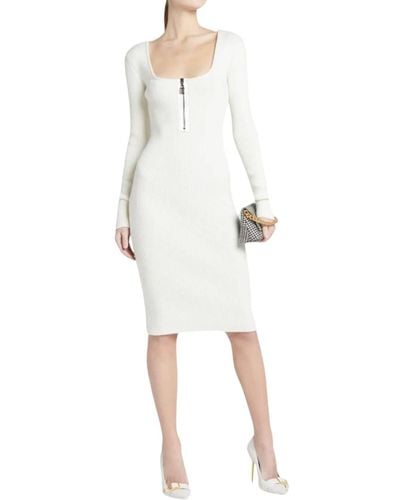 Tom Ford Square Neck Zipped Dress - White