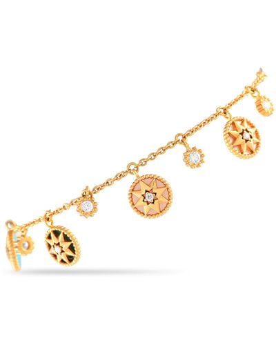 Dior Rose Des Vents 18k Yellow Diamond And Colored Stone Bracelet Cd20-041924 - Metallic