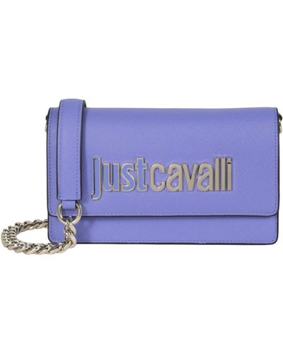 Just Cavalli Plaque Logo Crossbody - Purple