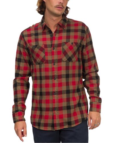Junk Food Flannel Plaid Button-down Shirt - Red