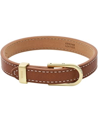 Fossil Heritage D-link Leather Strap Bracelet - Brown