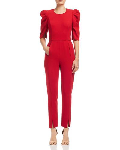 Black Halo Russo Pintuck Knit Jumpsuit - Red