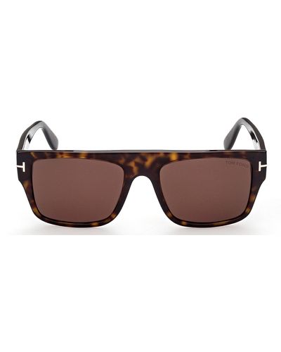 Tom Ford Dunning Ft0907 52e Rectangle Sunglasses - Black