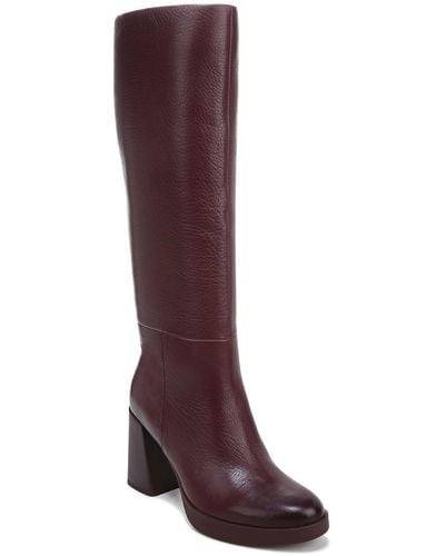 Naturalizer Genn-align Leather Round Toe Knee-high Boots - Red
