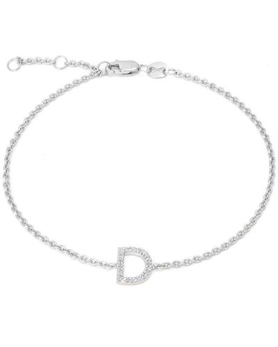 Monary Diamond "d" Initial Bracelet 7+1" - Metallic