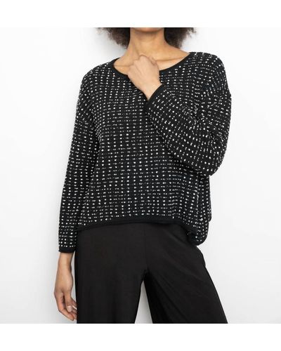 Liv Textured Dots Swing Pullover - Black