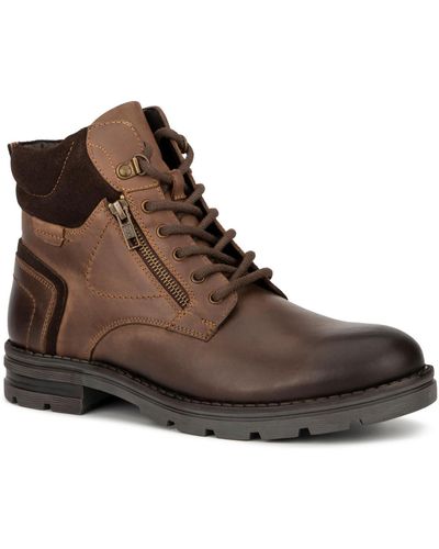 Reserved Footwear Omega Leather Combat & Lace-up Boots - Brown