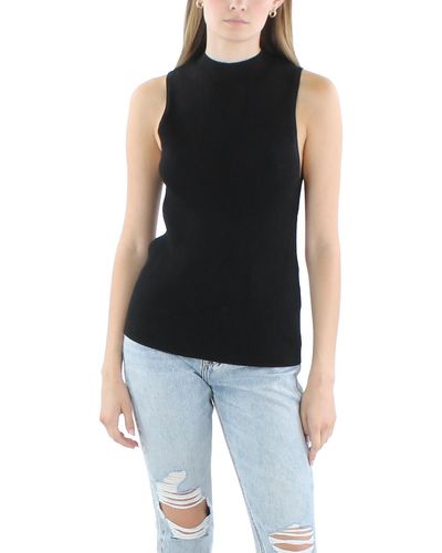 Michael Stars Ribbed Knit Pullover Top - Black
