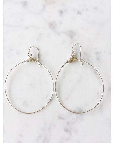 A Blonde and Her Bag Large Featherweight Demi Fine Hoop Earring - White